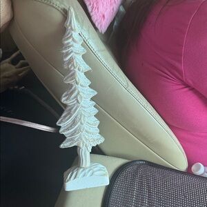 Vintage 1980s White Christmas Tree Home Decor Distressed